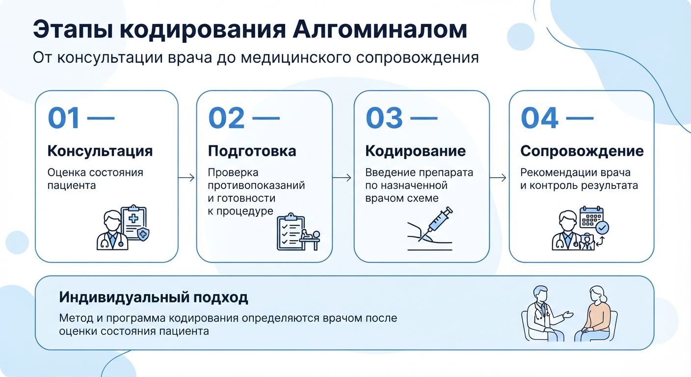 Кодирование препаратом «Алгоминал» в Астрахани инфографика